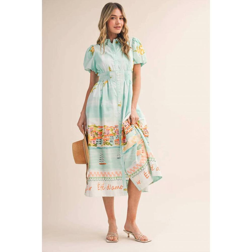 NEW &MERCI été d’amour midi dress in coastal town